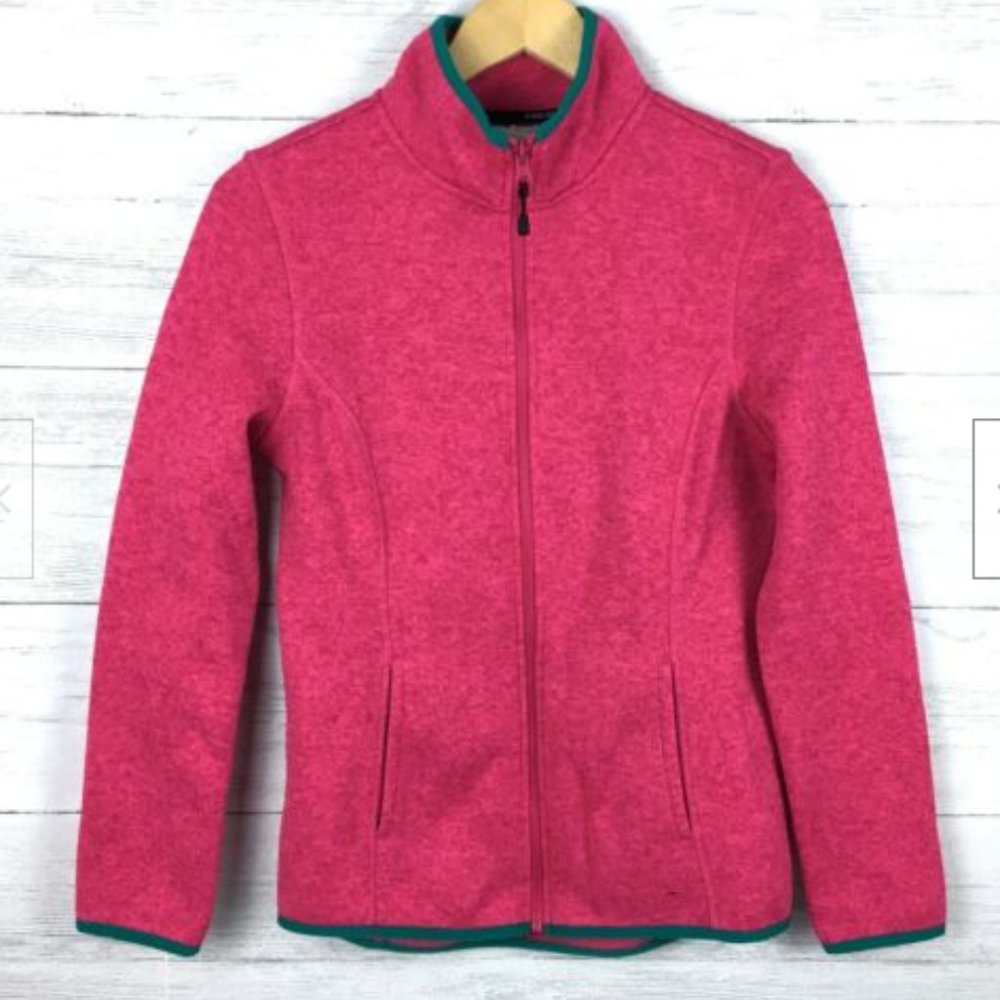 HEAD pink with teal trim Full zip fleece lined jacket szM